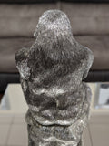 Silver Electroplated Gorilla Holding Skull Ornament