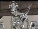 Silver Sausage Dachshund Dog Ornament with Headphones