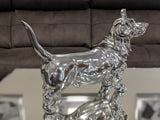 Silver Sausage Dachshund Dog Ornament with Headphones