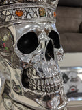 Silver Electroplated Fallen Queen with Crown Skull Ornament