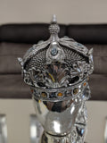 Silver Electroplated Fallen Queen with Crown Skull Ornament