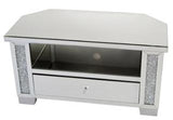 Mirrored Diamante Filled Small Corner TV Cabinet