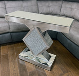 Crushed Diamante Diamond Mirrored Console Table