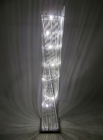 Cayan Tower Silver Twisted Wire Floor Lamp