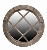 Drift Wood Diamond Segmented Round Wall Mirror