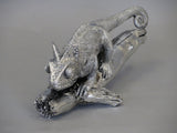 Silver Electroplated Chameleon on Branch Ornament Figurine
