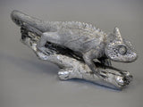 Silver Electroplated Chameleon on Branch Ornament Figurine