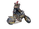 Punk Bulldog Biker on Motorbike Ornament
