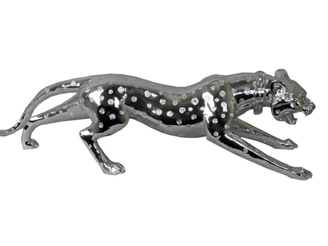 Large Silver Spotted Leopard Ornament