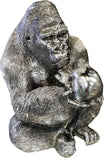 Silver Electroplated Gorilla Holding Skull Ornament
