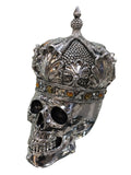 Silver Fallen Queen Skull with Crown Ornament