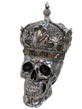 Silver Fallen Queen Skull with Crown Ornament