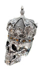 Silver Electroplated Fallen Queen with Crown Skull Ornament