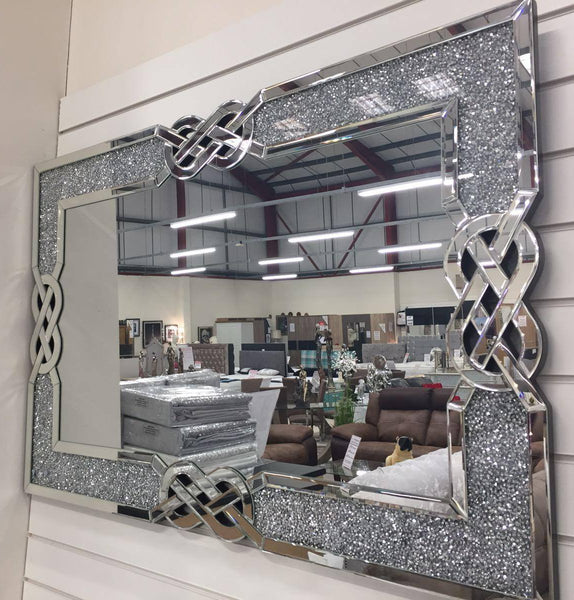 Diamante Filled Celtic Cross Knot Wall Mirror