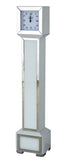 Square White Glass Art Deco Mirrored Long Case Grandmother Clock