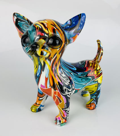 Multicolour Graffiti Chihuahua Puppy Dog Ornament