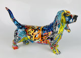 Multicolour Graffiti Basset Hound Ornament