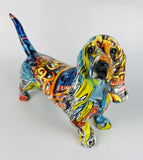 Multicolour Graffiti Basset Hound Ornament