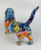 Multicolour Graffiti Basset Hound Ornament