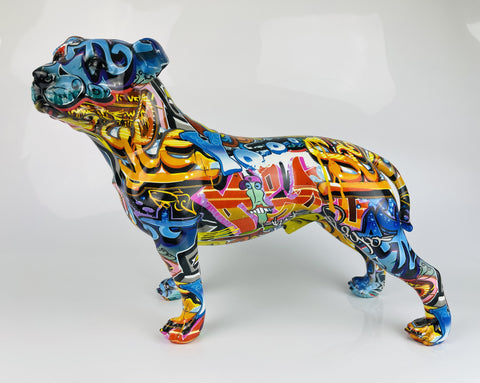 Multicolour Graffiti Small Staffordshire Bull Terrier Ornament