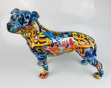 Multicolour Graffiti Small Staffordshire Bull Terrier Ornament