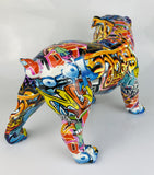 Multicolour Graffiti Large British Bulldog Ornament