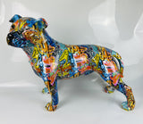 Multicolour Graffiti Large Staffordshire Bull Terrier Ornament