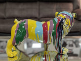 Multicolour Paint Splash Pop Art Ceramic Bulldog Ornament