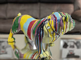 Multicolour Paint Splash Pop Art Ceramic Bulldog Ornament