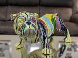 Multicolour Paint Splash Pop Art Ceramic Bulldog Ornament