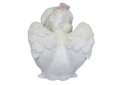 White Sleeping Cherub with Pink Flower Headband Ornament