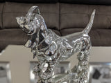 Silver Sausage Dachshund Dog Ornament with Headphones
