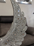 Standing Silver Spread Angel Wings Diamante & Mosaic Ornament
