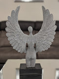 Standing Silver Spread Angel Wings Diamante & Mosaic Ornament
