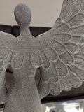Standing Silver Spread Angel Wings Diamante & Mosaic Ornament