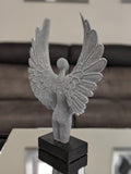 Standing Silver Spread Angel Wings Diamante & Mosaic Ornament