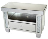 Mirrored Floating Crystal Small TV Cabinet