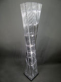 Cayan Tower Silver Crystal Encrusted Twisted Prism LED Floor Lamp