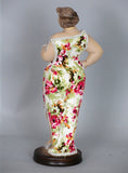 Fiorella Tuttodonna Curvy Buxom Busty Lady Woman Ornament Figurine with Rose close to chest