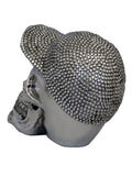 Silver Electroplated Skull with Baseball Cap Ornament