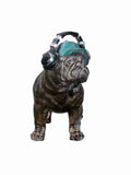 Standing Bulldog Ornament with Baseball Cap & Headphones Ornament