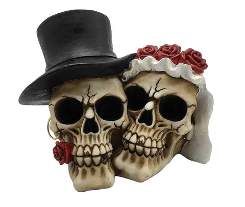 Death Do Us Part Married Large Couple Skull Ornament