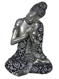 Silver & Black Left Hand Facing Buddha Ornament