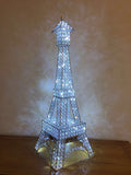 Medium Clear Crystal Diamante LED Eiffel Tower Table Lamp