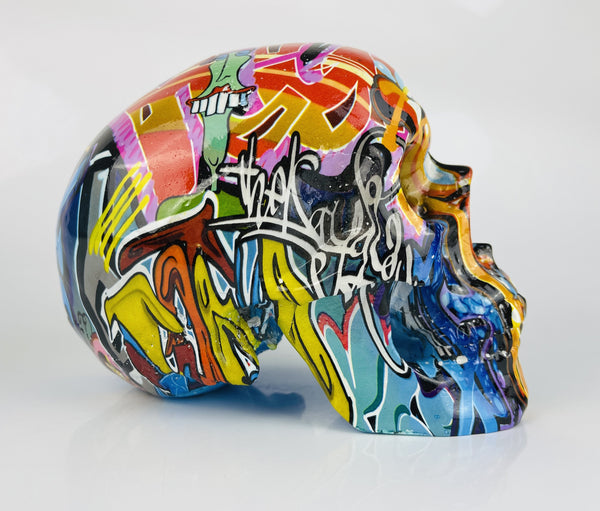 Multicolour Graffiti Skull Ornament