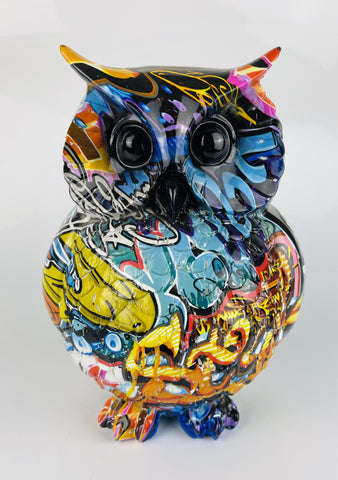 Multicolour Graffiti Barn Owl Ornament