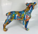 Multicolour Graffiti Large Staffordshire Bull Terrier Ornament