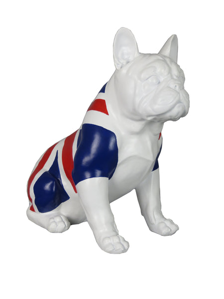 White Sitting British Bulldog Ornament