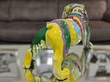 Multicolour Paint Splash Pop Art Ceramic Bulldog Ornament