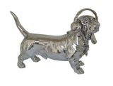 Silver Sausage Dachshund Dog Ornament with Headphones